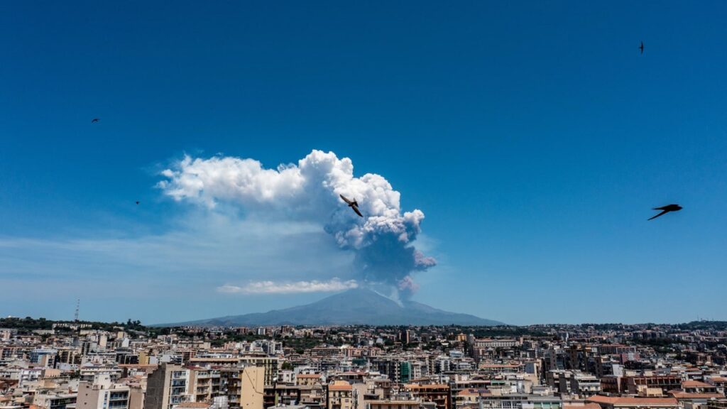 Mount Etna eruption, Sicily volcano news, pyroclastic flow, volcanic activity Europe, types of volcanic eruptions