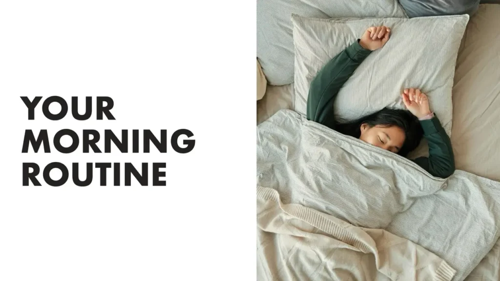 An ESL lesson cover titled “Your Morning Routine” from betterclass, designed for A2 (Pre-Intermediate) English learners. The image shows a person stretching in bed under cozy blankets, representing everyday habits and morning activities. This lesson helps students practice daily routine vocabulary, present simple tense, and speaking about personal habits — ideal for building confidence in describing everyday life in English.