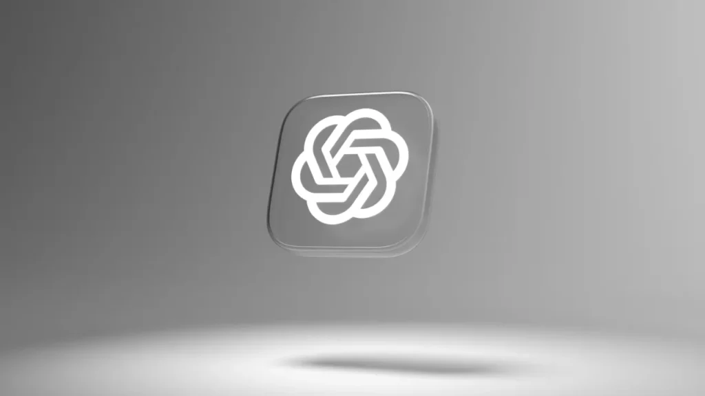 ChatGPT app icon featuring white interwoven knot logo on gray background