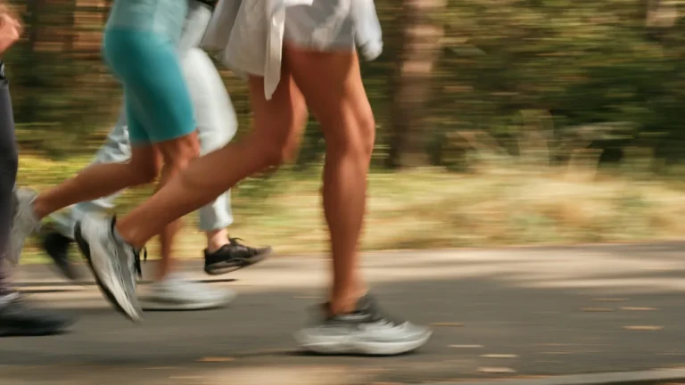 eople running outdoors in sportswear, staying fit in a park. A2 lesson plan on exercise and gym routines.