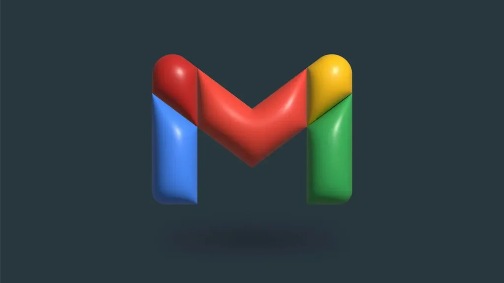 3D Gmail logo on dark background – from this ESL lesson plan about changing your Gmail username after 22 years
