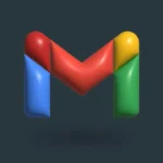3D Gmail logo on dark background – from this ESL lesson plan about changing your Gmail username after 22 years